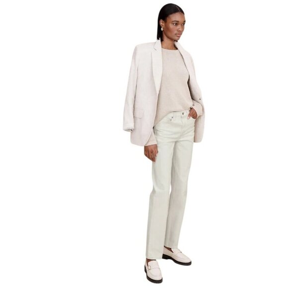 Banana Republic Women US30 Optic White High Rise Straight Leg Jeans S/ 884661-00 - Picture 1 of 14